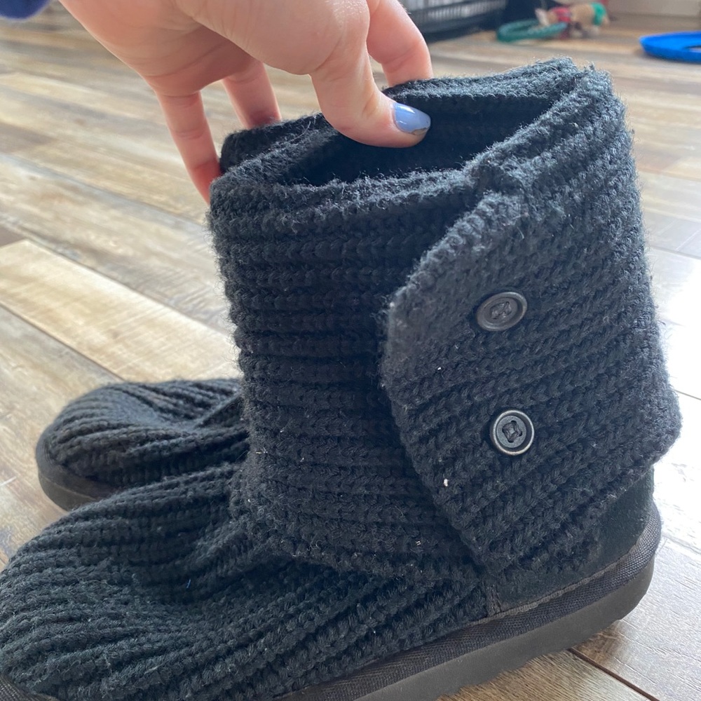 Ugg kids black button boots